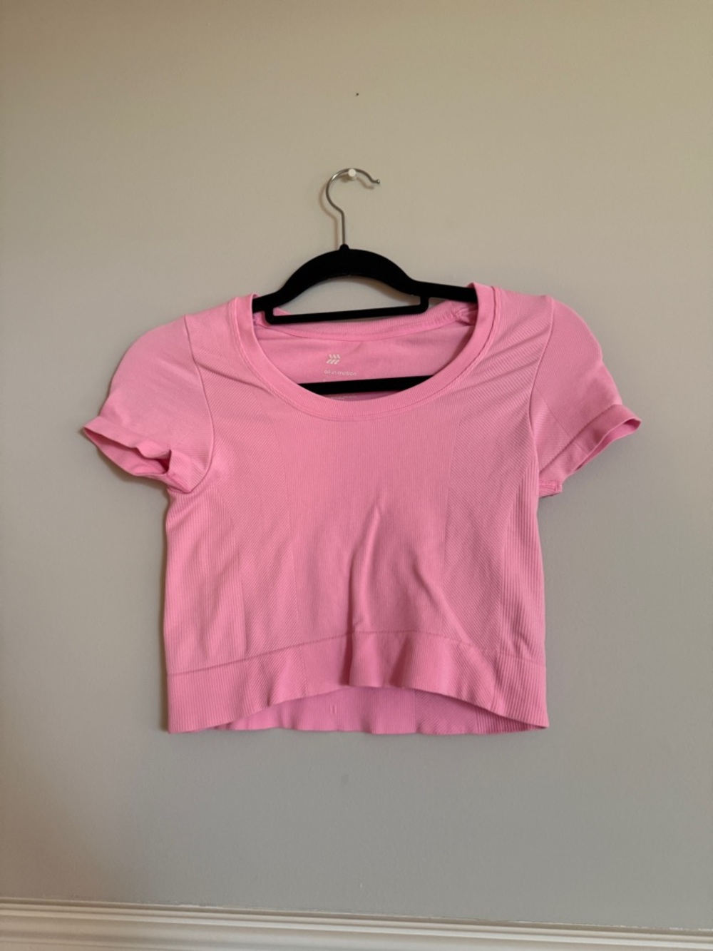 Target Pink Ribbed Crop Tee